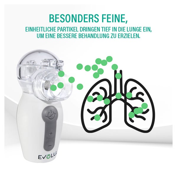 EVOLU NANO AIR PRO Mesh-Vernebler Inhalator tragbar, 2 Modi 1 St