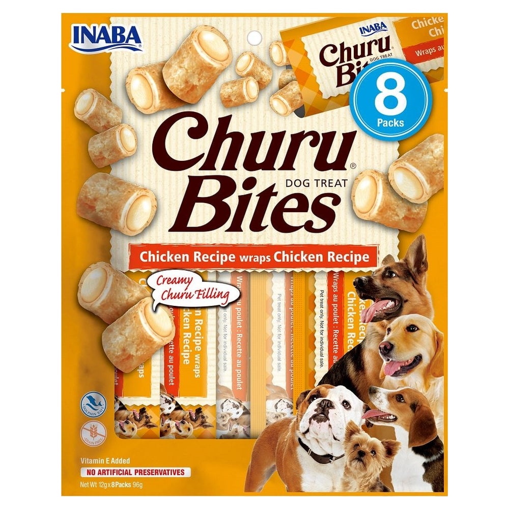INABA Churu Bite Chicken 8x12g Hühnerwraps für Hunde 0,096 kg
