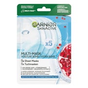Garnier Feuchtigkeitsspendende Tuchmasken für trockene Haut, Mit Hyaluronsäure und Granatapfel 5 St