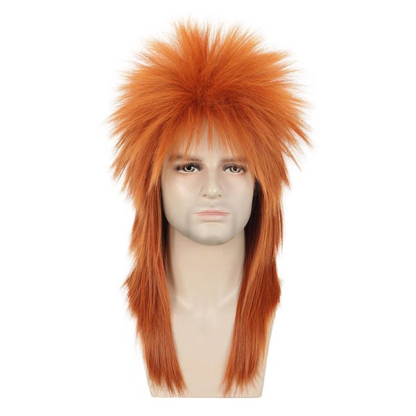 Perücke Mullet Vokuhila Orange 70er 80er Lang Unisex 1 St