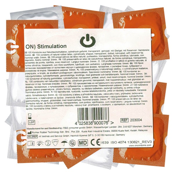 «Stimulation» Kondome – genoppt, 54 mm Breite, 100 Stück (100 Kondome) 100 St