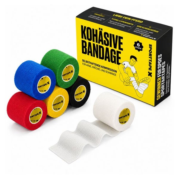 SPORTTAPE Selbstklebender verband - 6 Rollen, 5 cm x 4,5 m Gemischt 6 St