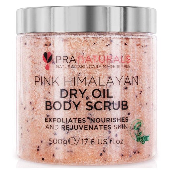 PraNaturals Körperpeeling aus rosafarbenem Himalaysalz 500 g