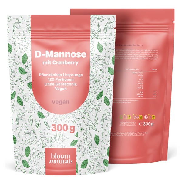 D-Mannose Cranberry Pulver - 300g - Bloom Naturals 300 g