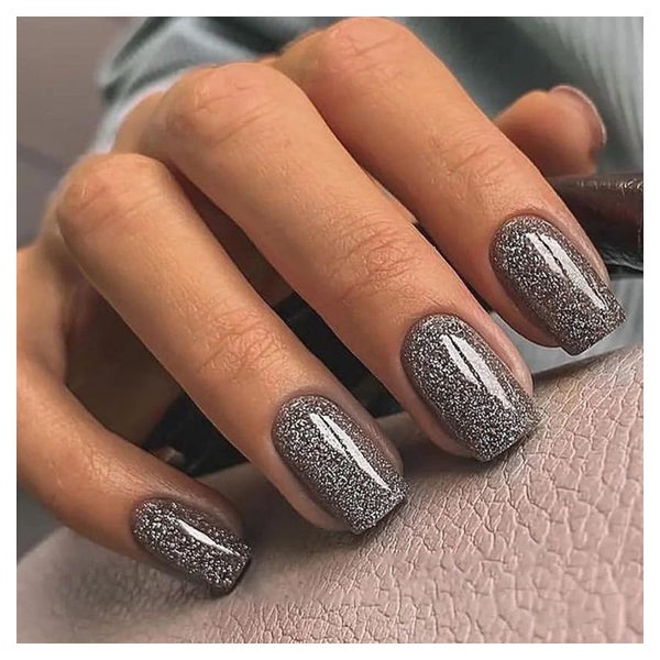 24 Stück Schwarze Press on Nails Eckig Acryl Full Cover Fing 1 St