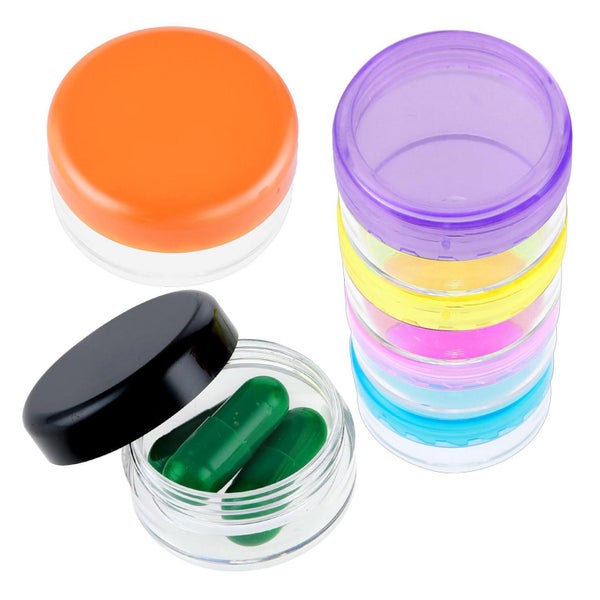 Dimeho Pillendose 6 Stück klein - BPA-frei & tragbar