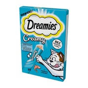 DREAMIES Creamy: Zusatzfutter mit leckerem Lachs für Katzen 0,04 kg
