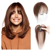 Pony Haarteil Clip in Echthaar Extensions Wispy Bangs 02 Dun 1 St