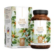 Produktabbildung: Ashwaqandha Komplex: Hochwertiger KSM-66® Ashwagandhawurzel-Extrakt & Aswagandhawurzelpulver (Withaia somnifera) mit Vitamin B3 - RUHEWURZEL - 120 vegane Kapseln - NATURTREU® 120 St