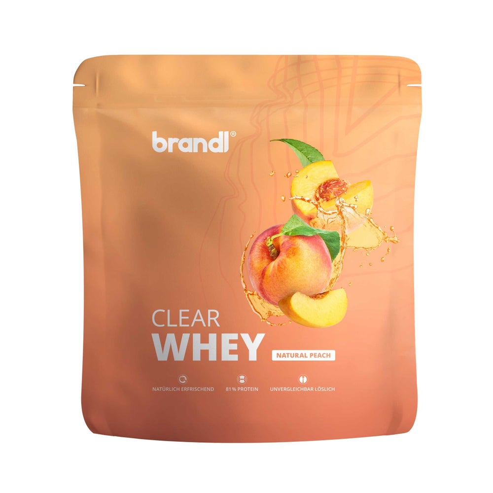 brandl® Clear Whey Isolate - Protein Drink mit natürlichem Geschmack & ohne künstliche Zusatzstoffe - Natural Peach 800 g