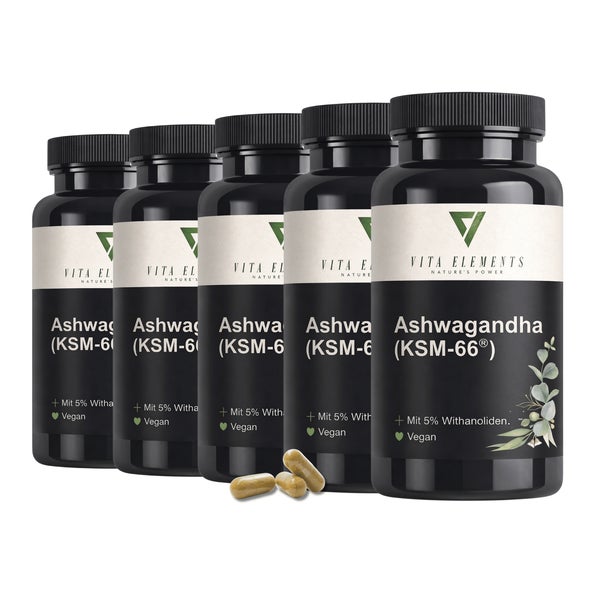Vita Elements Ashwagandha (KSM-66®) Kapseln 5 x 180 St
