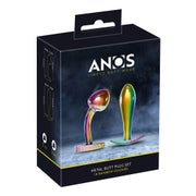 ANOS - Metall-Analplug-Set in Regenbogenfarben