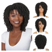 Perücke Afro Dreadlock Twist kurz synthetisch schwarz Natura 1 St