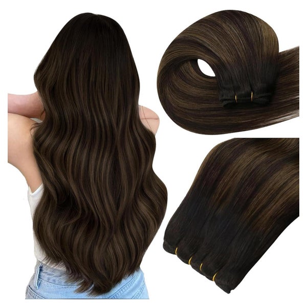 Extensions Echthaar Tressen Balayage Ombre Braun 40 cm 1-4 H 1 St