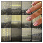 Nagelsticker Goldene Linie French Tip 12 Blatt selbstklebend 1 St