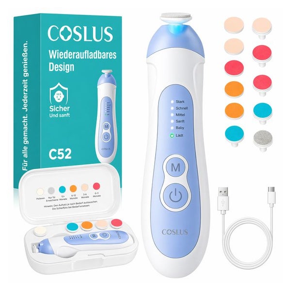 COSLUS  Elektrische Nagelfeile Baby Wiederaufladbar 1 St