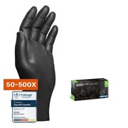 Einweghandschuhe extra starker Griff, Schwarz, Nitril, Größe L (50 Stk.) 1 Box St
