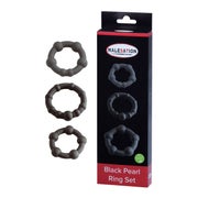MALESATION - Black Pearl Ring Set 3 St