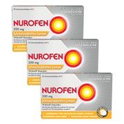 Produktabbildung: NUROFEN 200 mg Ibuprofen Lemon Dreierp 3X12 St