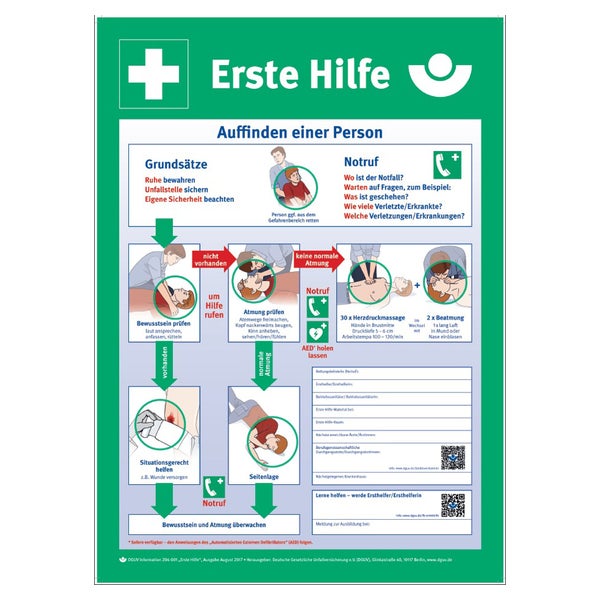 Holthaus Medical Tafel Anleitung zur Ersten Hilfe