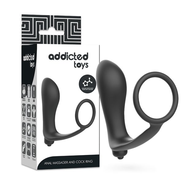 Addicted Toys - Flexibler Analvibrator mit Penisring