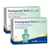 Produktabbildung: PANTOPRAZOL beta 20 mg acid Doppelpack 2X10 St