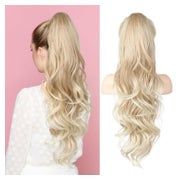 Pferdeschwanzverlängerung 66cm gewellt Clip 66 CM Blond bis 1 St