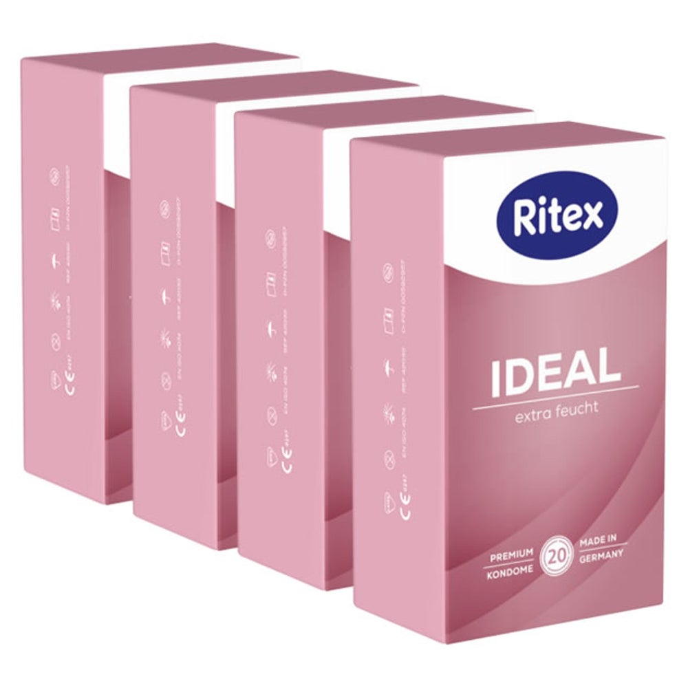 «Ideal» Extra Feucht, Kondome mit 50% mehr Gleitmittel (80 Kondome) 80 St