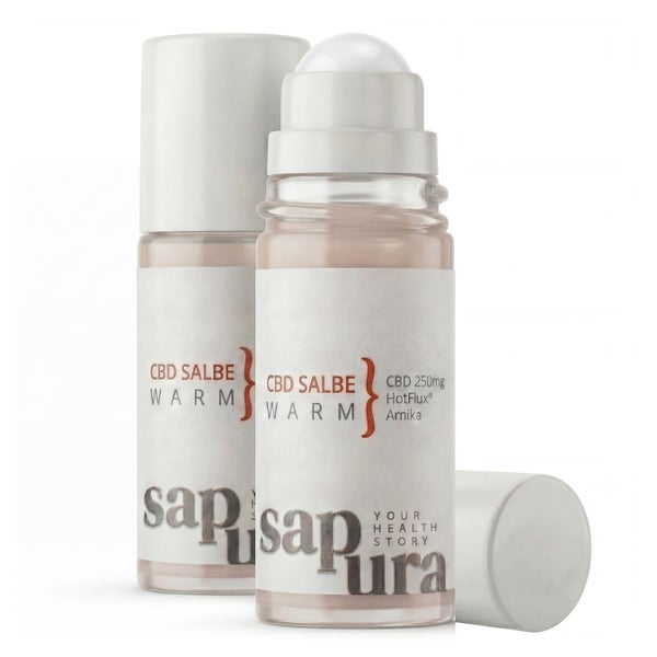 Wärme CBD Salbe | 250mg CBD | praktischer Roll-On | 2er Set 100 ml