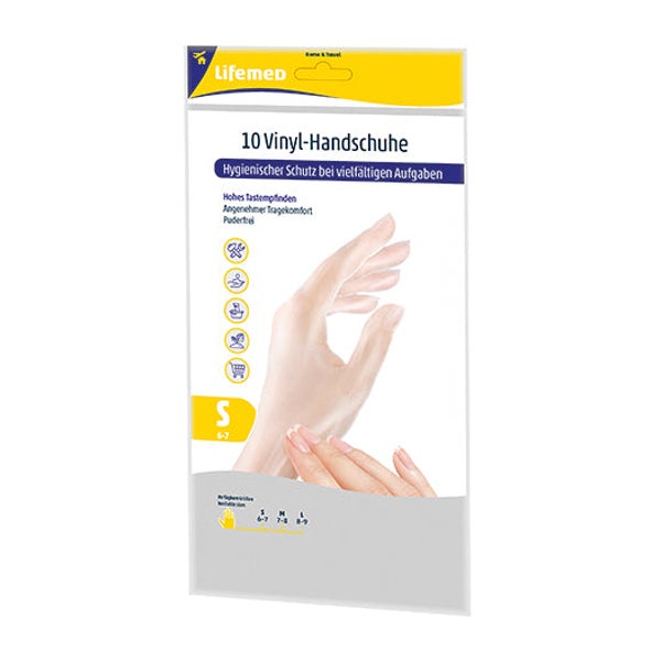 Lifemed Vinyl-Handschuhe, puderfrei, transparent, Gr. S 340 St