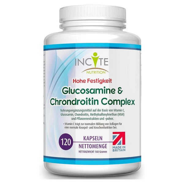 Incite Nutrition Hochwirksamer Glucosamin- und Chondroitin-Komplex 120 St