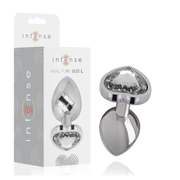 Intense -Analplug Metall Aluminium weiß Herz Größe