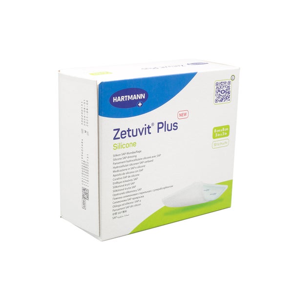 Zetuvit Plus Silicone steril 8x8 cm 10 St