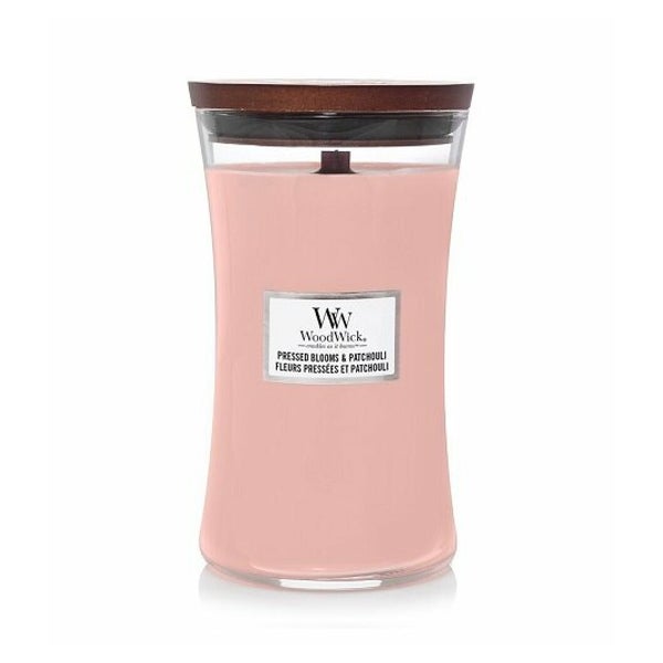 WoodWick Pressed Blooms & Patchouli Duftkerze mit Holzdocht 609,5 g 1,465 kg