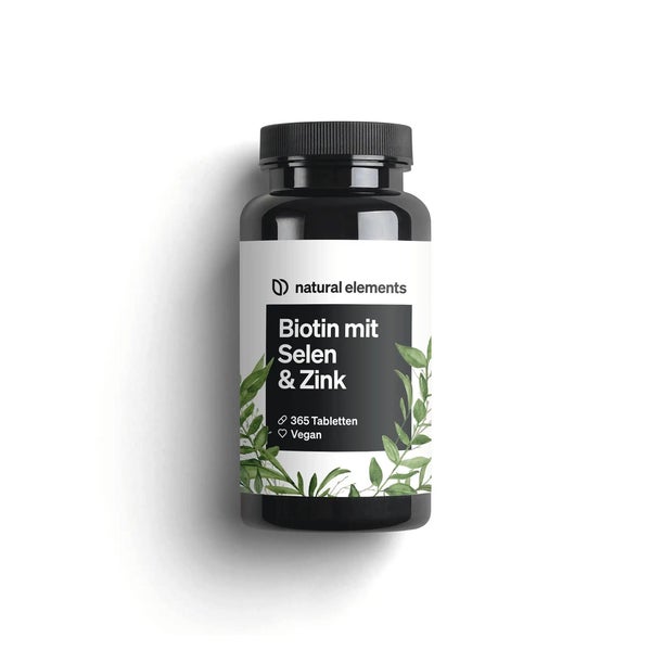 Biotin + Selen + Zink für Haut, Haare & Nägel - 365 vegane Tabletten - Ohne Magnesiumstearat, laborgeprüft & in Deutschland produziert 365 St