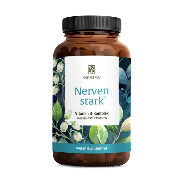 Vitamin B Komplex hochdosiert - Alle 8 B Vitamine mit 3 Cofaktoren - NERVENSTARK - 120 vegane Kapseln - NATURTREU® 120 St