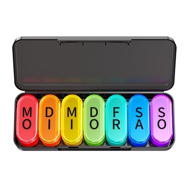 Doruimi Tablettenbox 7 Tage Großes Volumen Schwarz