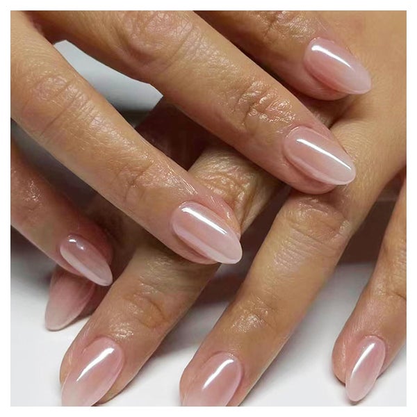 Künstliche Nägel 24 Stück Mandel Kurz Rosa Aufklebbar Nude 1 St