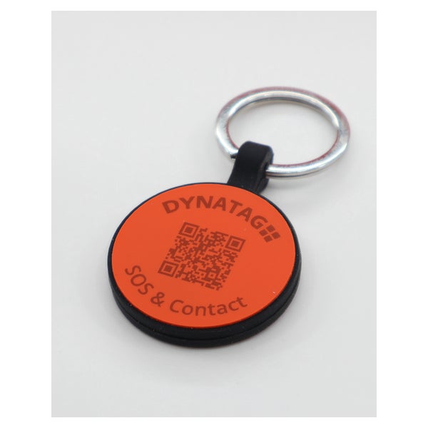 Tiermarke Silikon Orange mit QR-Code und Online-Profil 1 St