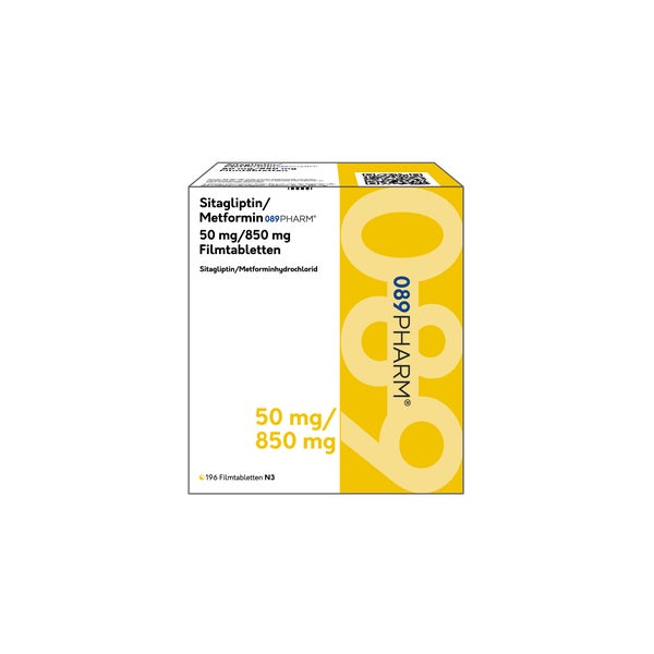 Sitagliptin/metformin 089pharm 50 Mg/850 Mg Fta 196 St