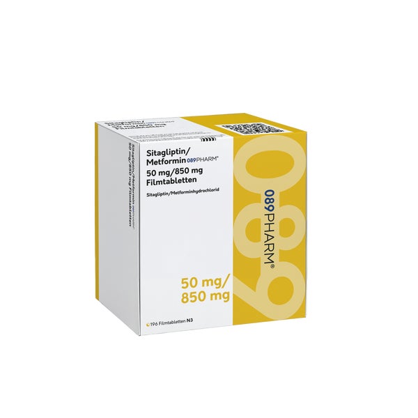 Sitagliptin/metformin 089pharm 50 Mg/850 Mg Fta 196 St