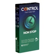 Non Stop – 6 gerippte und genoppte Kondome mit Benzocain (6 Kondome) 6 St
