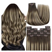 Extensions Echthaar Clip in Ombre Braun 1-Clip-4-#4 18 4 55 1 St