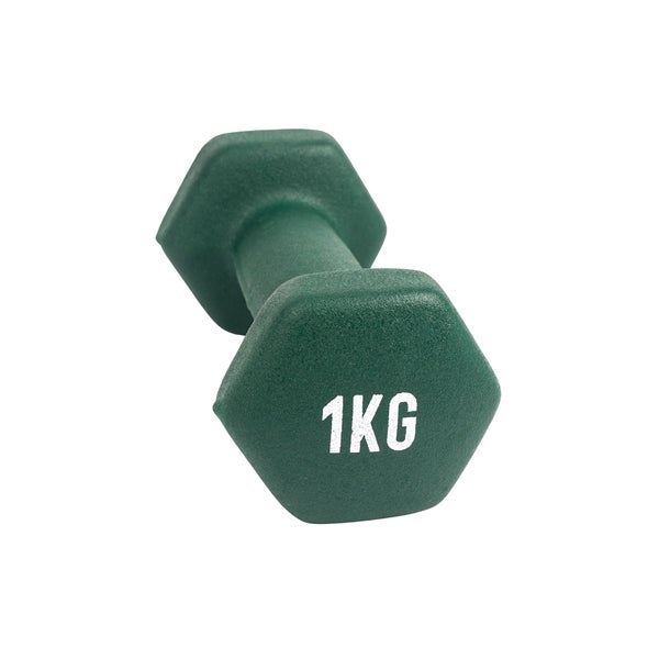 Myga Sechseckige Kurzhantel - 1kg - Dunkelgrün 1 St