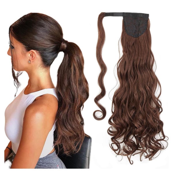 Ponytail Extensions Clip in Pferdeschwanz 60 cm Dunkles Kast 1 St