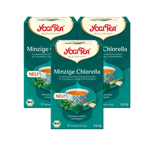Yogi Tea - Minzige Chlorella Bio Kräutertee | 3 x 34g 3x17 St