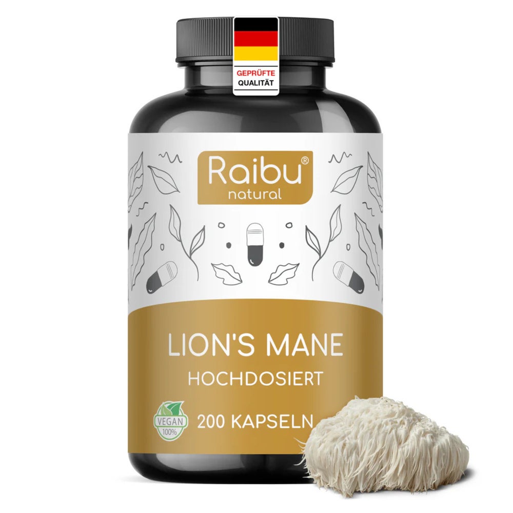 Lion's Mane Kapseln 650 mg pro Kapsel, Hochdosiert - RAIBU 200 St