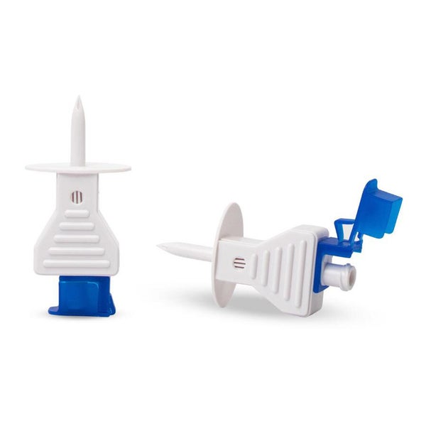 Dispomed CHIRAPLUS Infusion Spike Luftfilter Lösungsmittelfilter blau 100 St