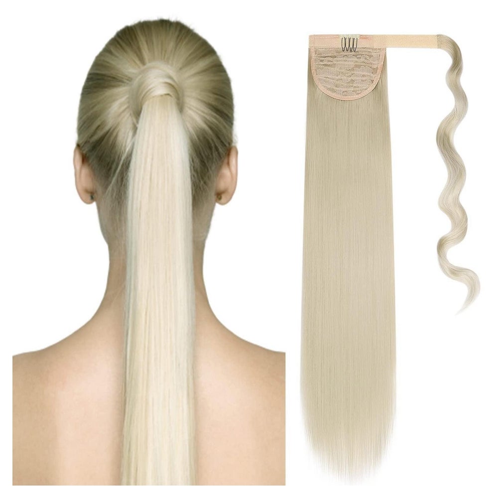 Ponytail Haarverlängerung Haarteil Zopf 55cm 55 cm Platinblo 1 St