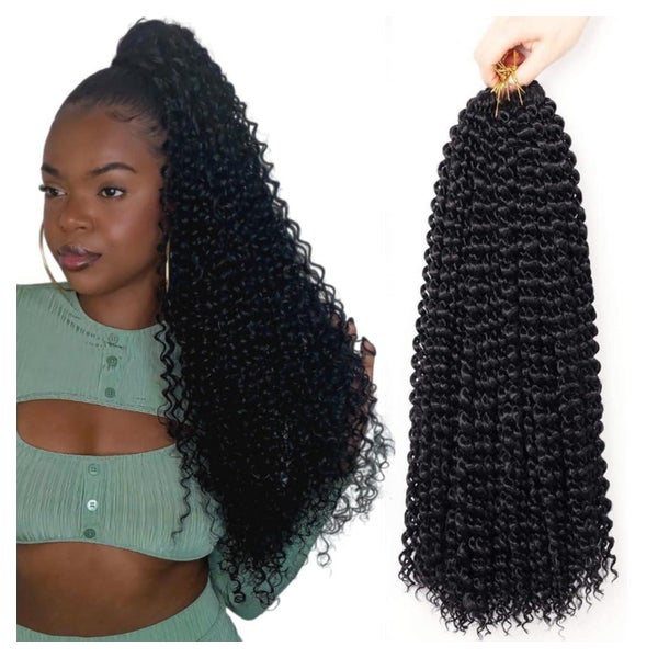 Häkelhaar Passion Twist Wasserwellen Extensions 1# 18inch (7 1 St